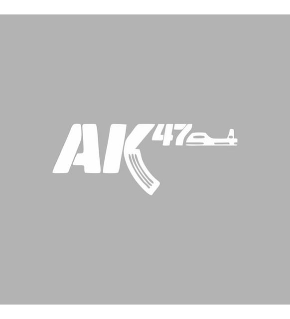 ak47 sticker Siyah 20x10 CM (Beyaz)