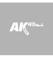 ak47 sticker Siyah 20x10 CM (Beyaz)