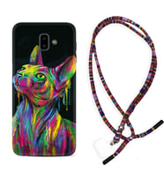 Samsung J6 Plus J7 Prime J7 Pro M20 Kılıf Boyun Asklı Rasta Silikon Color Cat 1754