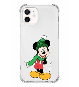 Apple iPhone 12 Uyumlu Köşe Korumalı Antişok  Kapak Mickey Mouse Tasarımlı Şeffaf  Kılıf