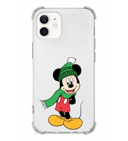Apple iPhone 12 Uyumlu Köşe Korumalı Antişok  Kapak Mickey Mouse Tasarımlı Şeffaf  Kılıf