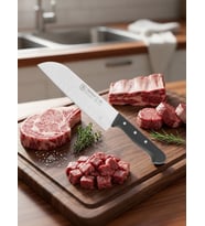 Sürmene Şef Aşçı Bıçağı Profesyonel Oluklu Santoku Bıçağı 31 cm Pimli Sap Sürbisa 61095