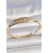 Pirinç Gold Renk Zirkon Taşlı Yıldız İşlemeli Kadın Kelepçe 5886 - SSSSSS5333-1594