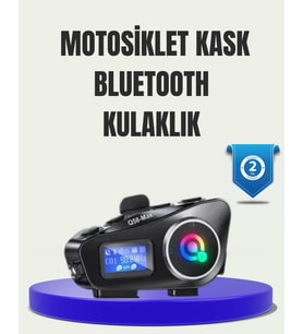 Ip65 Suya Dayanıklı Kask Bluetooth Kulaklık Lcd Ekranlı