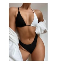 Angelsin Siyah Beyaz Bikini Üstü (Çok Renkli)