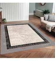 Eliana Home Dijital Baskı Yıkanabilir Kaymaz Taban Salon Halısı Ve Yolluk LNA0909-FNL126 (Gri)
