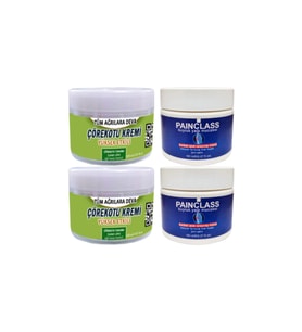 2 Adet Çörek Otu Kremi 150 ml Büyük Boy Ağrı Kremi + 2 Adet Painclass Kuyruk Yağı Kremi 150 ml / Kas Diz Dirsek Sırt Bel İskelet Eklem Ağrılarına Masaj Seti