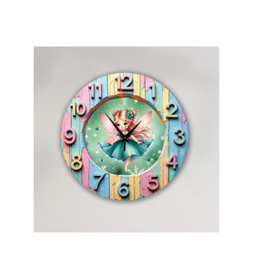 bilge Tasarım 2D GÖRÜNÜMLÜ BASKILI ÇOCUK ODASI Duvar Saati 30 x 30CM (Karışık)