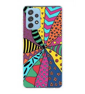 PrintiFy Samsung Galaxy A72 ile Uyumlu 1mm Slim Fit Retro Renkler 4 Baskılı Şeffaf  Kılıf