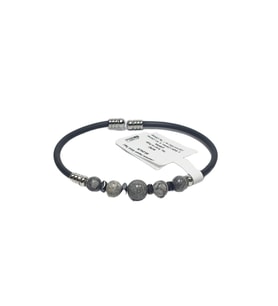 JTSS26BLK1733 PASLANMAZ ÇELİK BİLEZİK SİLİKON KAPLAMA JASPER ve HEMATİT DOĞALTAŞLI GARANTİLİ JANTİ BİLEKLİK
