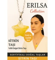 Sertifikalı Yıldız Model Sitrin Doğal Taş Kolye – Enerji Canlılık Bolluk ve Bereket Taşı (Çok Renkli)