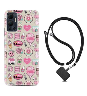 Infınix Hot 12 Kılıf Resimli Boyun Askılı İpli Desenli Silikon Donut Flamingo 1415