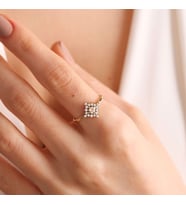Altın Brown Yüzük 14K (Çok Renkli)