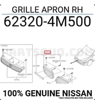 Nissan Almera Ön Panjur Sağ 2000-2002/Tüv (Oem No:  623204M500)