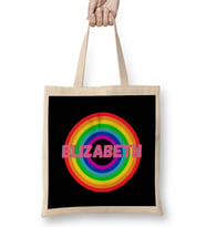 Elizabeth-Name personalized Custom - vintage Retro Rainbow Style Design Gift Baby-Gift For Her Bez Çanta Uzun Saplı