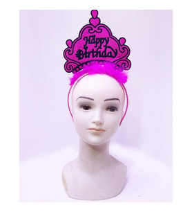 Periboia Happy Birthday Neon Fuşya Taç (Karışık)