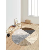 Dijital Baskılı Kaymaz Taban Yıkanabilir Yuvarlak Salon Halısı Koridor Halısı Paspas NDY-HT-925 (Çok Renkli)