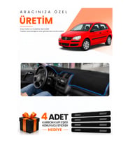 VOLKSWAGEN POLO DÜRBÜN (2001-2009) Uyumlu Torpido Koruma Örtüsü Oto Kılıfı - Siyah Mavi