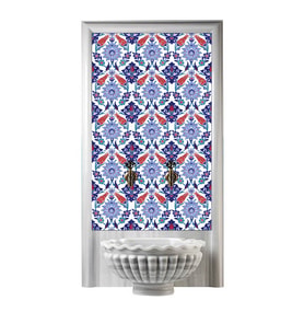 Armada Çini 60x100 Cm Ac 4 İznik Lale Serigraf Türk Hamamı Pano