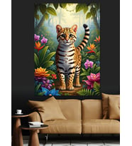 Ormanda Duran Kaplan Yavrusu Dekoratif Kanvas - Mdf Ahşap Tablo