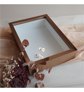 25X35 BRONZ LEDLİ DERİN ANI ÇERÇEVESİ- NİŞAN SÖZ GÜLLERİNİZ İÇİN ÇERÇEVELER