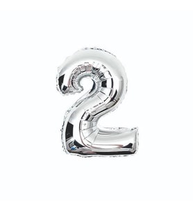2 yaş gümüş folyo rakam balon 100 cm