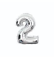 2 yaş gümüş folyo rakam balon 100 cm