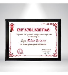 Kişiye Özel Yılın En İyi Sevgilisi Sertifikası