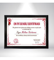 Kişiye Özel Yılın En İyi Sevgilisi Sertifikası