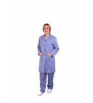 ESER - Bayan Pötikare Önlük - Çıtçıtlı - Mavi,Beyaz (MAVI-BEYAZ)
