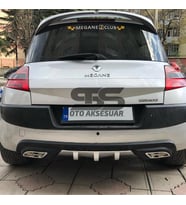 Renault Megane 2 HB Difüzör Arka Tampon Eki 2 Egzoz Çıkışlı Gri