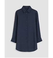 LCW Modest Lacivert Modal Karışımlı Oversize Kadın Gömlek Tunik