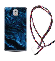 Samsung Note 3 4 5 8 9 20 Ultra 10 Lite Kılıf Boyun Asklı Rasta Silikon Blue MArble 1379