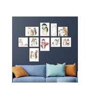 Kedili Ahşap Duvar Posterleri - 10 Parça Haylaz Kedi Set Poster