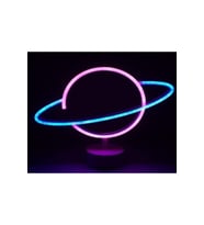 Neon Işıklı Satürn Lamba