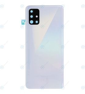 Samsung A51 LOGOLU Arka Pil Kapağı, LENS HARİÇ SM-A515F (Beyaz)