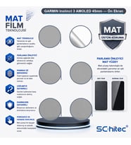 SChitec GARMIN Instinct 3 AMOLED 45mm Uyumlu Ön Yüzey Mat Hidrojel Ekran Koruyucu
