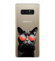 PrintiFy Samsung Galaxy Note 8 ile Uyumlu 1mm Slim Fit Kedi 3 050d Baskılı Şeffaf  Kılıf