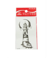 Deniz Feneri Tattoo Dövme Sticker (Siyah)
