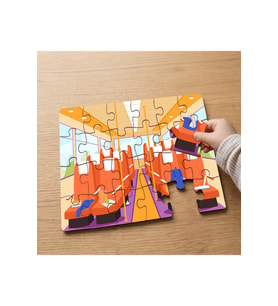 Otobüs- Okul Otobüsü Tasarımlı 24 Parça Ahşap Çocuk Puzzle MPK0465