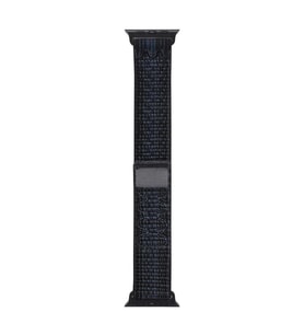 Apple Watch 10/11 42mm-38/40/41mm Kordon 2023 Point Hasır Kordon Strap Kayış 2/3 (Siyah)
