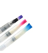 Fırça uçlu, brush pen, sulu boya, su ve mürekkep hazneli, boyama kalemi, düz kesik-7 adet (Çok Renkli)