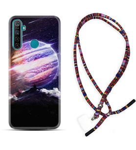 Realme 5i 5 Pro 6i 7 Pro 8 Kılıf Boyun Asklı Rasta Silikon Super Planet 1797