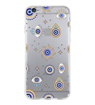 PrintiFy Apple  iPhone 6 Plus ile Uyumlu 1mm Slim Fit Nazar Boncuğu 5 Baskılı Şeffaf  Kılıf