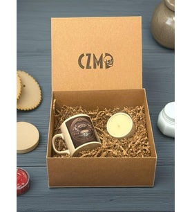 Yengeç Burcu Kişiye Özel İsimli Kupa & Beyaz %100 Soya Wax Kokulu Mum Seti  Özel Kutulu