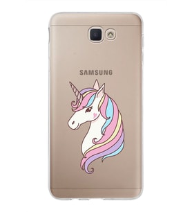Samsung Galaxy J7 Prime 2 Kapak Unicorn Tasarımlı Şeffaf Silikon Kılıf