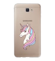 Samsung Galaxy J7 Prime 2 Kapak Unicorn Tasarımlı Şeffaf Silikon Kılıf