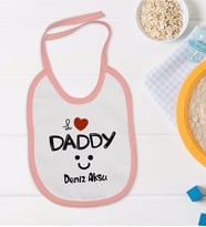 BK Kids Kişiye Özel Pembe Bebek Mama Önlüğü - Model 24