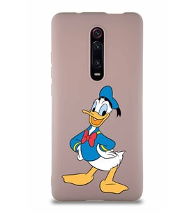 Xiaomi Redmi K20 Soft Premier Kapak Donald Duck-C Tasarımlı Silikon Kılıf - Pudra (Şeffaf)