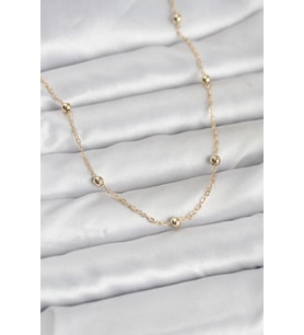 CM 14K Gold Renk Pirinç Top Zincirli 60 cm Kadın Kolye 5886 - HPSBYI6704-1891